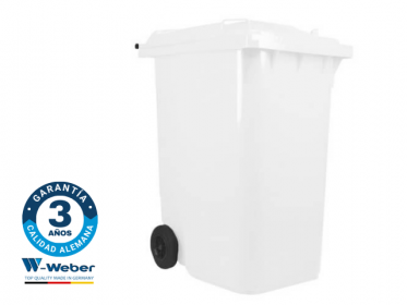 Contenedor de Basura con Ruedas 360 Litros Blanco Weber