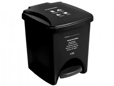 Papelera Pedal 20 Litros Negro Residuos No Aprovechables Estra 4-1042578