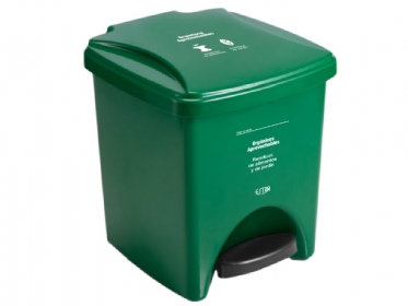 Caneca de Pedal 20 Litros Verde Residuos Orgnicos y Aprovechables Estra 4-1042577