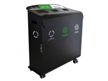 Punto Ecolgico Acero Cold Rolled 3 Divisiones 270 Litros Icona L Negro EcoSmart 