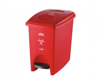Papelera Pedal 10 Litros Roja Residuos Peligrosos Estra 4-1002483